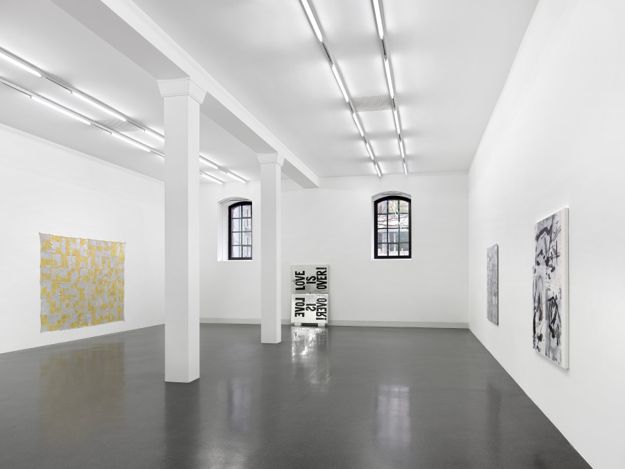 Installation view, Rochelle Feinstein, You Again, Galerie Francesca Pia, 2022. Photo: © Annik Wetter