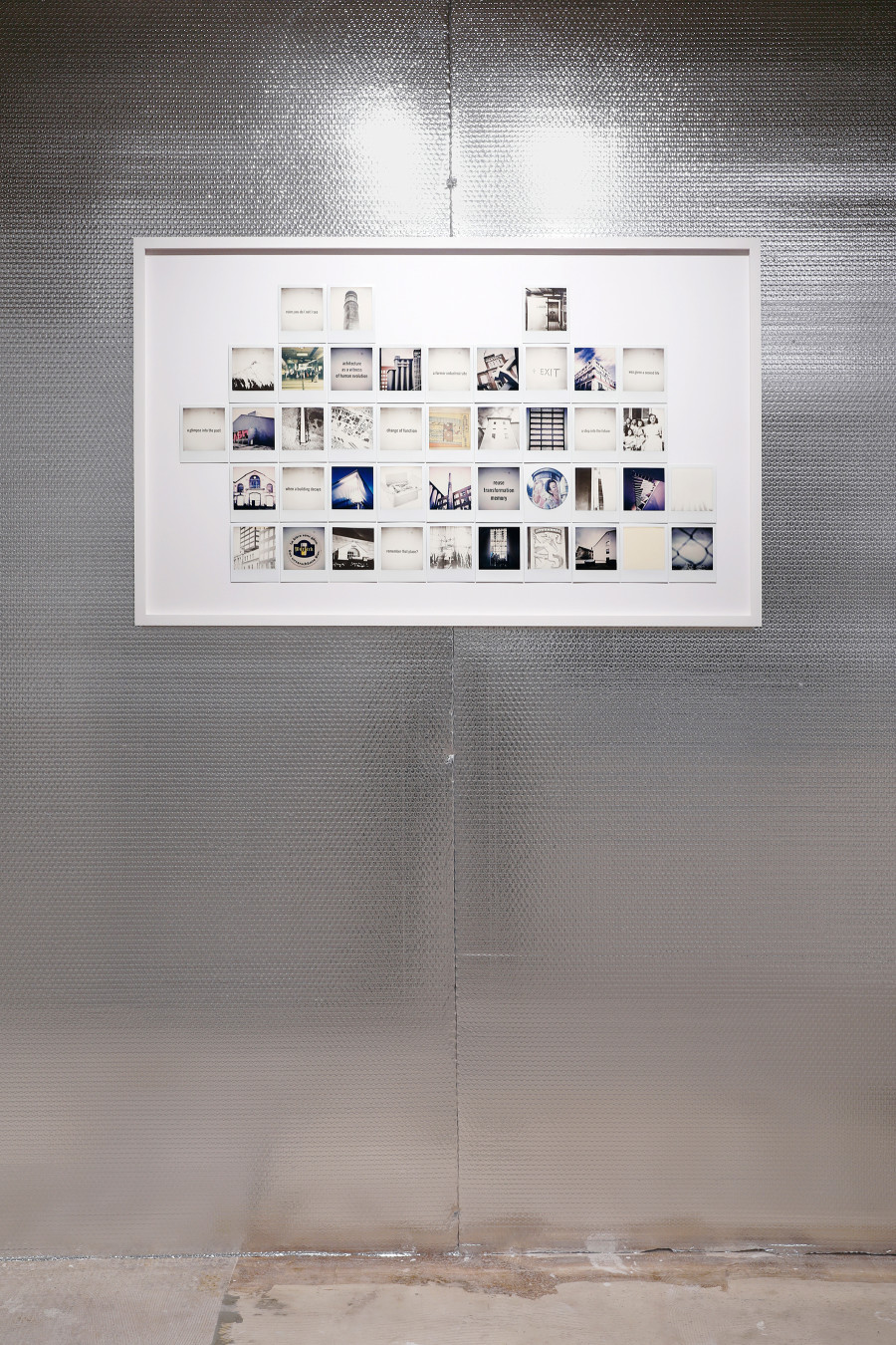 Jorge Conde, Archaeological matrix: Remember that place?, 2019-2020 Polaroids 68 x 112 cm. Credit photo: Neige Sanchez. Courtesy of the Artist and Fabienne Levy.