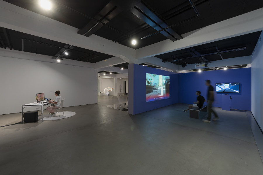 Exhibition view «Collective Worldbuilding – Art in the Metaverse», 2023, HEK, Photo: Franz Wamhof