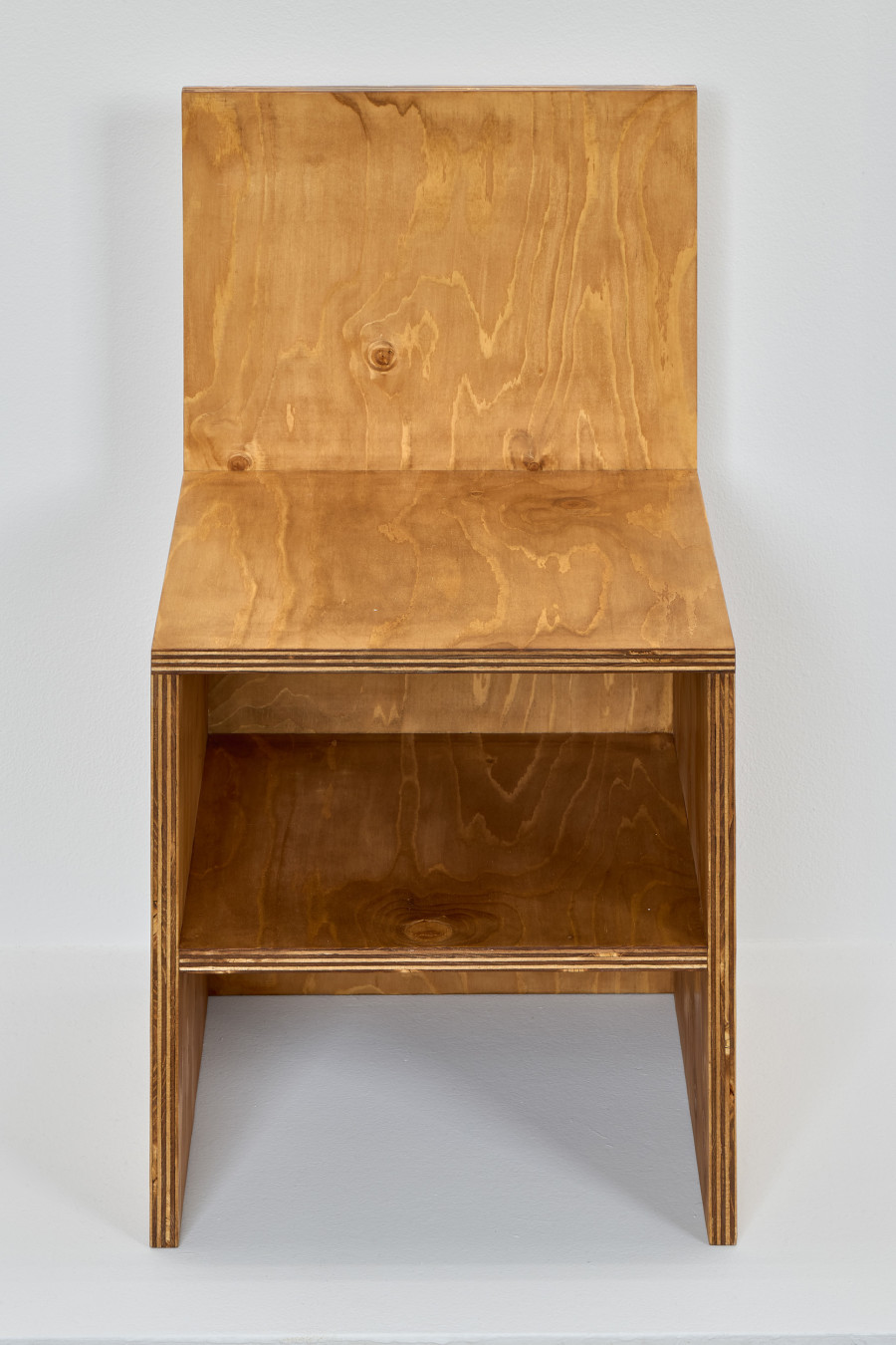 Exhibition view, Thomas Moor, Kim Kardashian’s Donald Judd Front Shelf Chair 84-6 (Prototype, reduced in size by 10%), 2026, Halle Nord, Geneva, 2026. ©Thomas Maisonnasse | Halle Nord 2026