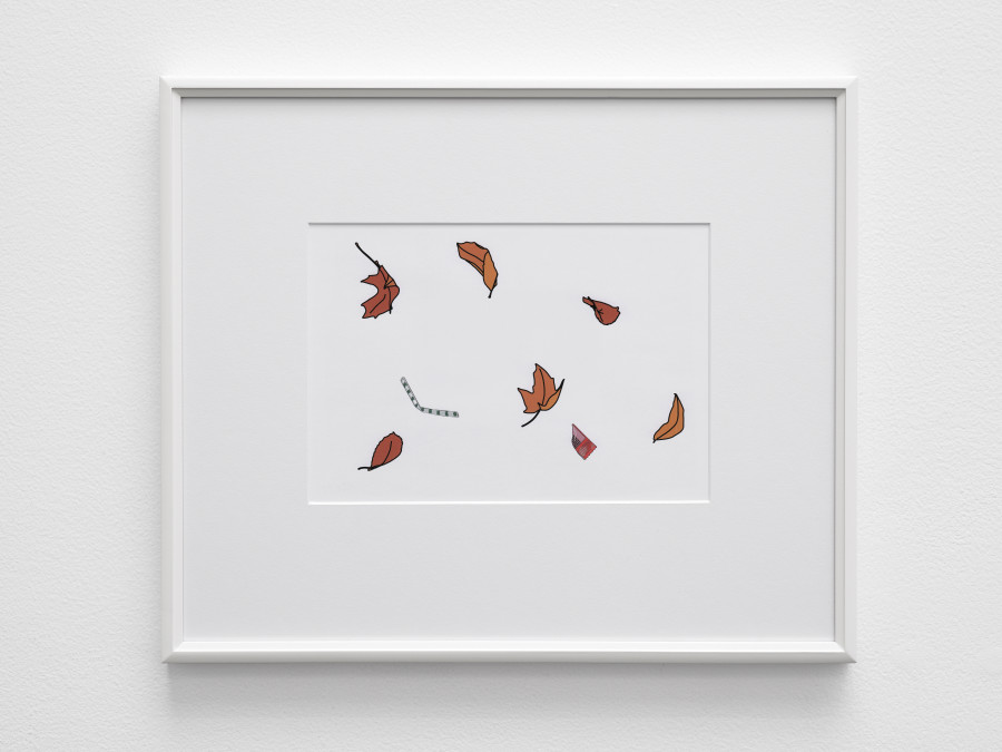 Gili Tal, False Autumn (gust of wind, miscellaneous rubbish), ii, 2023, Inkjet print on paper in artist’s frame, 42.6 x 50.8 x 3 cm