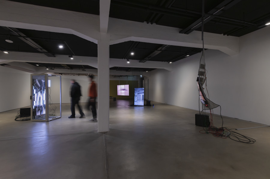 Lukas Truniger, Archives of infinite perspectives, 2026, «Lukas Truniger, Isabell Bullerschen, Rhona Mühlebach – Swiss Media Art – Pax Art Awards 2025», 2026, HEK, photo: Franz Wamhof