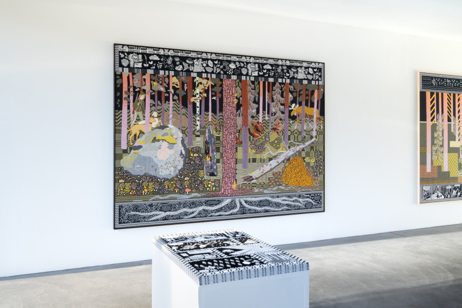 Emilia Bergmark, exhibition view, Going, Going, Gone., view on Boreal Natural Forest, 2025, von Bartha, Basel, 2026. Photo: Finn Curry / von Bartha. Courtesy of the artist and von Bartha.