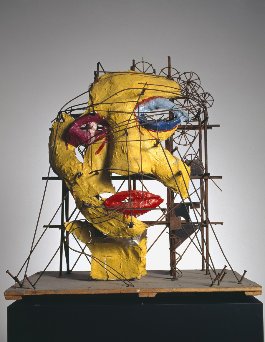 Jean Tinguely, Niki de Saint Phalle, Le Cyclop – La Tête, 1970. Eisendraht und –blech, Gipsgaze, Farbe, 82 x 77 x 47 cm. Museum Tinguely, Basel. Ein Kulturengagement von Roche. Donation Niki de Saint Phalle © Niki Charitable Art Foundation / 2021, ProLitteris, Zürich. Foto: Christian Baur