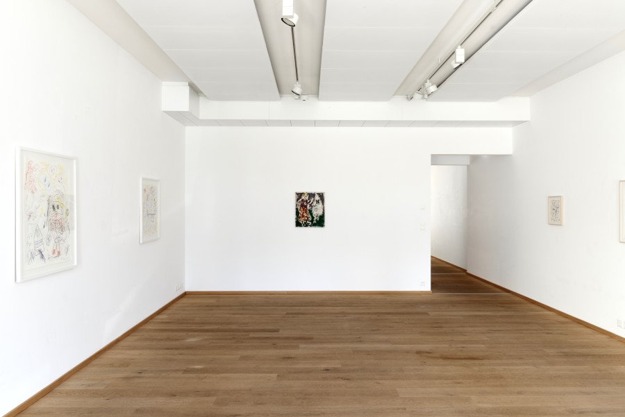 Installation view, André Butzer, KONZENTRATIONSPOLE, Livie Fine Art, 2022. Image courtesy and copyright Livie Fine Art