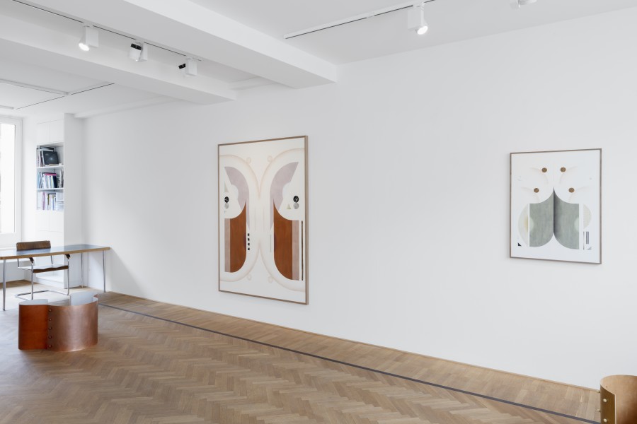 Installation shots of "Kind and Sharp" with works by Elena Alonso, exhibited at Galerie Fabian Lang, Zurich, (7 June 2024 - 16 August 2024). Credit: Courtesy of the artist and Galerie Fabian Lang. Copyright: © Fabian Lang