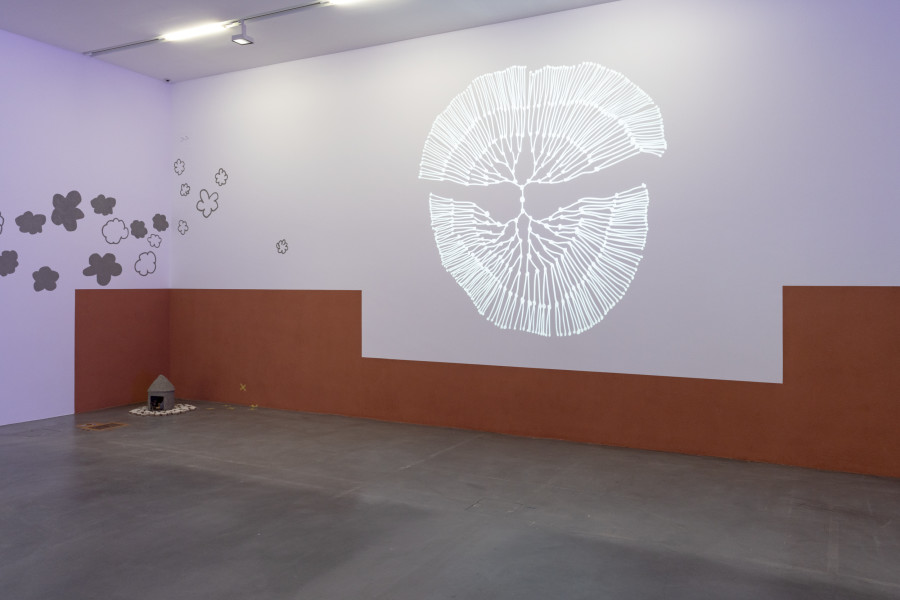 Dineo Seshee Raisibe Bopape, (Ka) pheko ye... (lamekie ela...) (generations drawing) , 2023, Installation: gobo-projection. Photo: Studio Stucky, courtesy of the artist and Sfeir-Semler Gallery, Beirut/Hamburg.