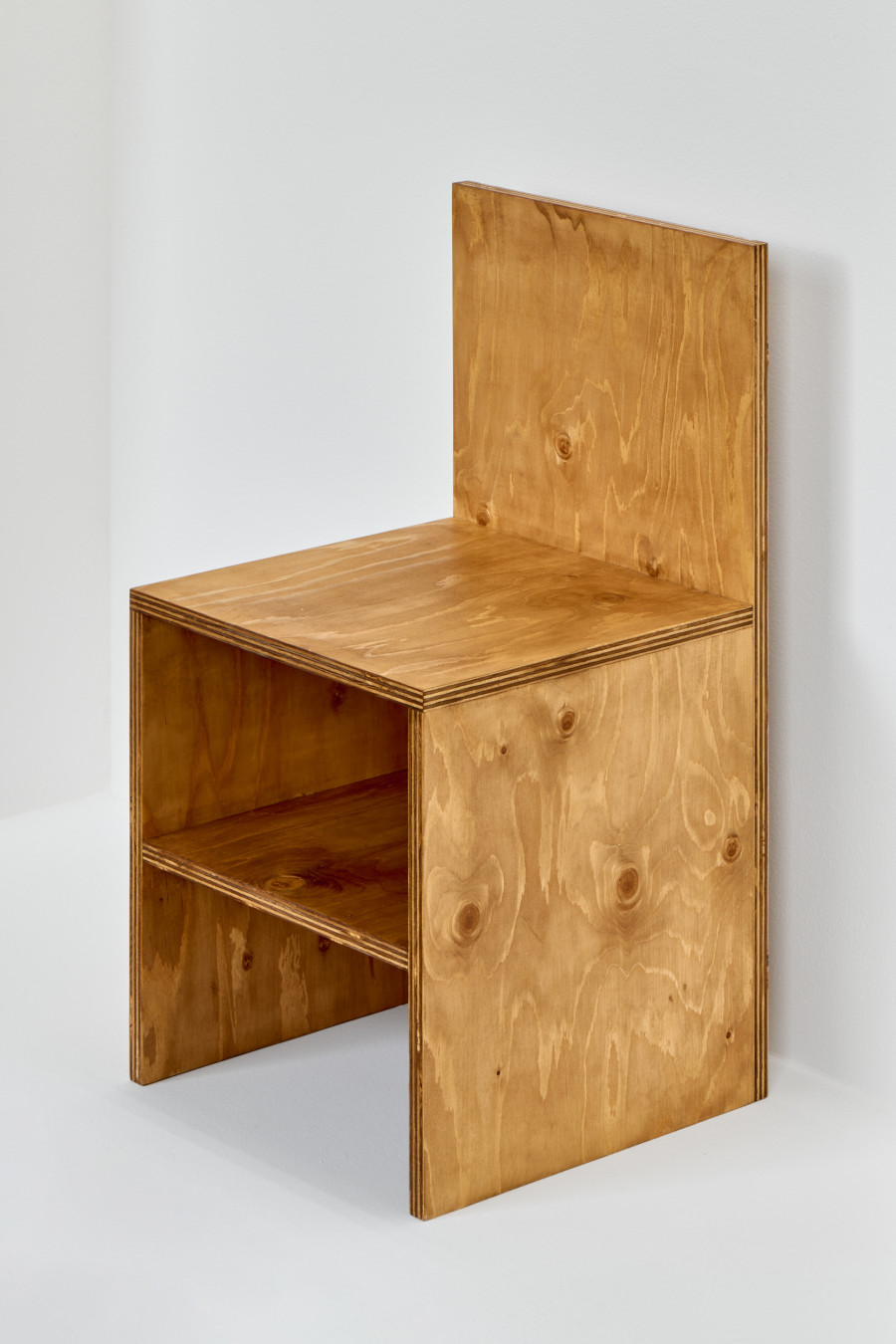 Exhibition view, Thomas Moor, Kim Kardashian’s Donald Judd Front Shelf Chair 84-6 (Prototype, reduced in size by 10%), 2026, Halle Nord, Geneva, 2026. ©Thomas Maisonnasse | Halle Nord 2026