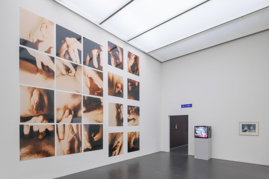 Ausstellungsansicht ABC der Bilder. Die Sammlung lesen, mit Werken von Hannah Villiger, André Thomkins, Judith Albert und Urs Lüthi, Kunstmuseum Luzern, 2022, Foto Marc Latzel