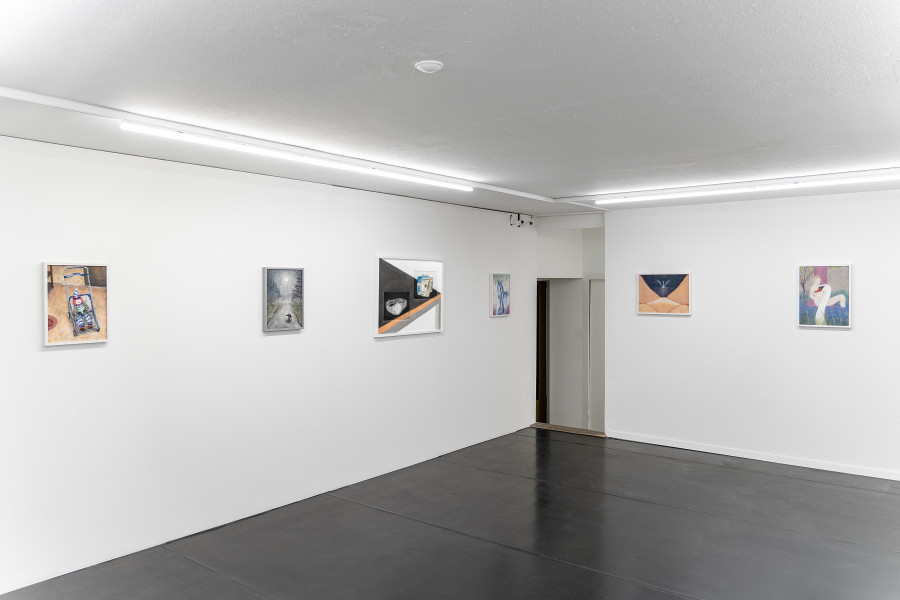 Exhibition views, Adam Cruces: Pastels, Blue Velvet, Zürich, Swiss, 2026. Photo: Adam Cruces