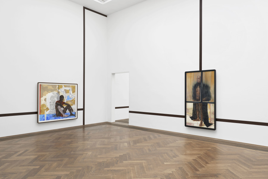 Toyin Ojih Odutola, Ilé Oriaku, exhibition view, Kunsthalle Basel, 2024, photo: Philipp Hänger / Kunsthalle Basel. Courtesy of the artist and Jack Shainman Gallery, New York