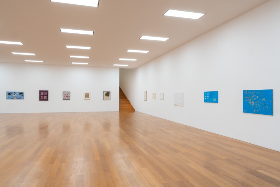 Installation view, Henrik Olesen and Isidore Isou, Demons Are Tearing Me Apart, Kunstmuseum Liechtenstein, 2025-2026. Photo: Sandra Maier. © 2025, ProLitteris, Zurich/Henrik Olesen/Kunstmuseum Liechtenstein, Vaduz