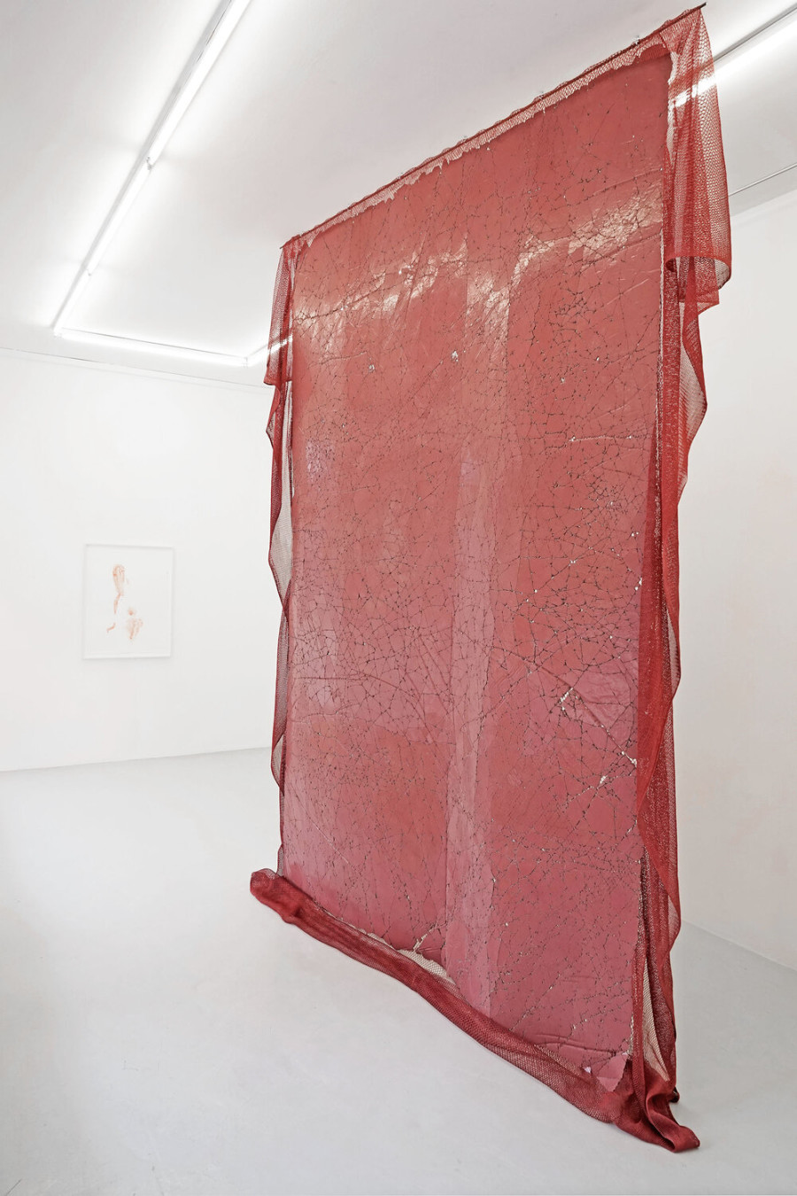 Haus, 2021. Dyed concrete, nylon mesh, 350 x 250 x 40 cm