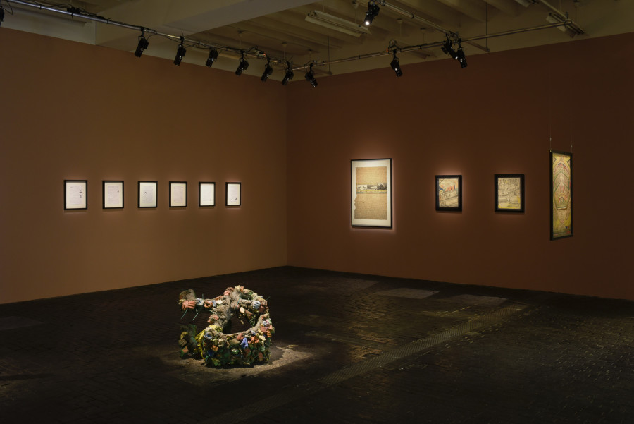 Exhibition view of Scrivere Disegnando. When Language Seeks Its Other at Centre d’Art Contemporain Genève (January 29-May 3, 2020). © Centre d’Art Contemporain Genève. Photo: Mathilda Olmi