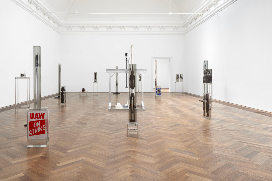 Matthew Angelo Harrison, installation view, Proto, Kunsthalle Basel, 2021. Photo: Philipp Hänger / Kunsthalle Basel