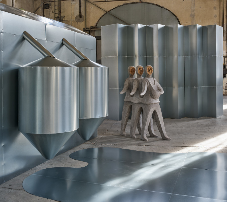 Anna Hulačová, 'Sowers' (2025), installation view 'Bucolica', Kunstraum Dornbirn, 2025, Photo Günter Richard Wett, © Anna Hulačová, courtesy of the artist and hunt kastner, Prague.