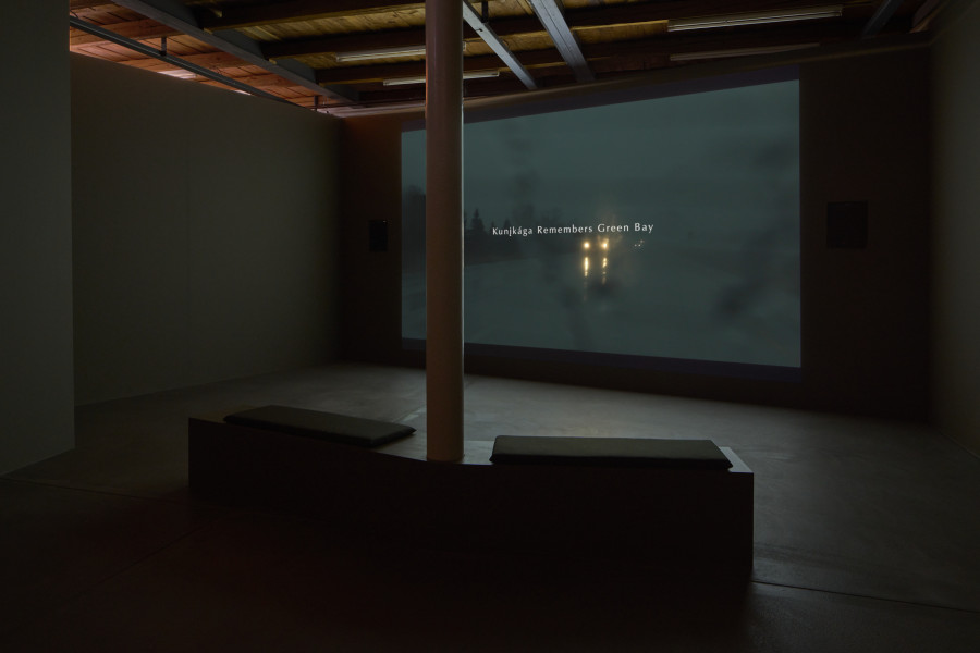 Exhibition view, Sky Hopinka, Our Ailing Senses, Kunsthalle Friart Fribourg, 2024. Photo: Guillaume Python. Courtesy Kunsthalle Friart Fribourg