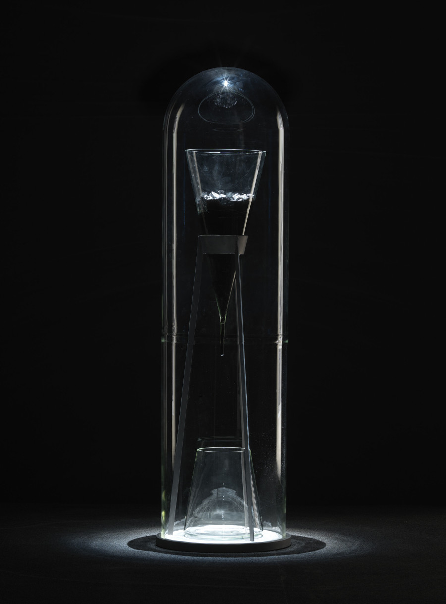 Julian Charrière, Pitch Drop, 2016. Installation View, Towards No Earthly Pole, 2020 Aargauer Kunsthaus, Aarau, Switzerland. Courtesy the artist © 2020, ProLitteris, Zürich, Photo by Jens Ziehe.