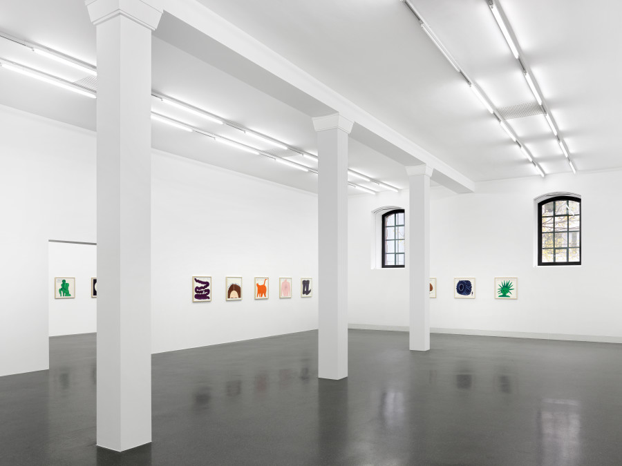 Installation view, David Shrigley, Proposals for Record Covers, Galerie Francesca Pia, Zurich, 2022. Photo: Annik Wetter