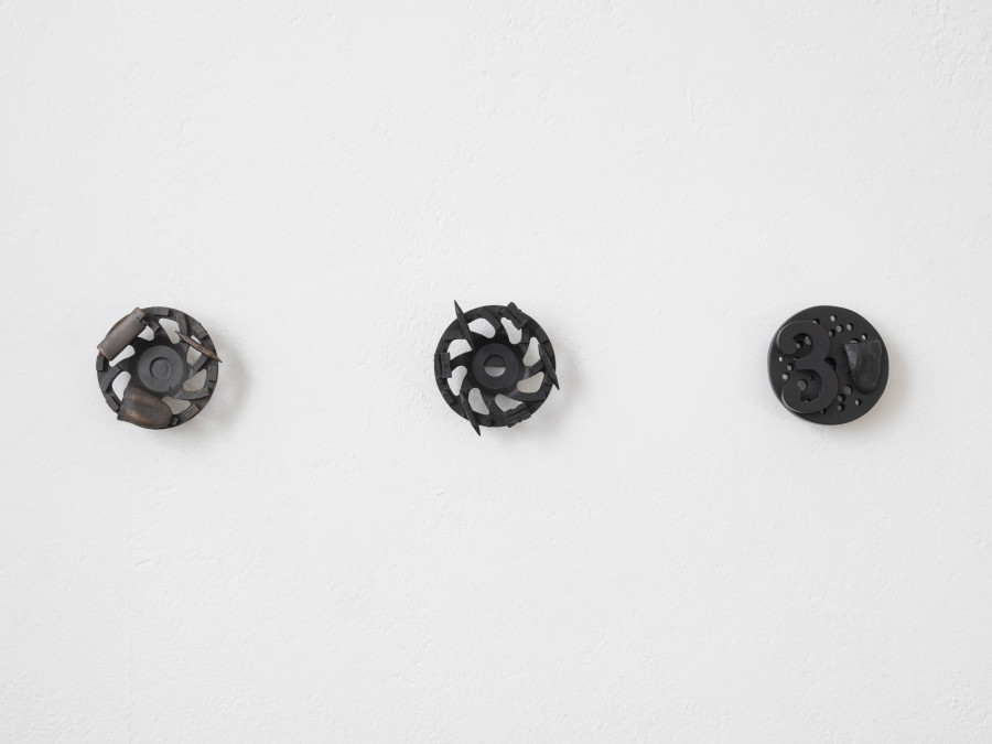 Diamond III, X, XII, 2023, Bronze, Ø 13 × 5 cm each. Photo: Julien Gremaud. Courtesy the artist and CIRCUIT