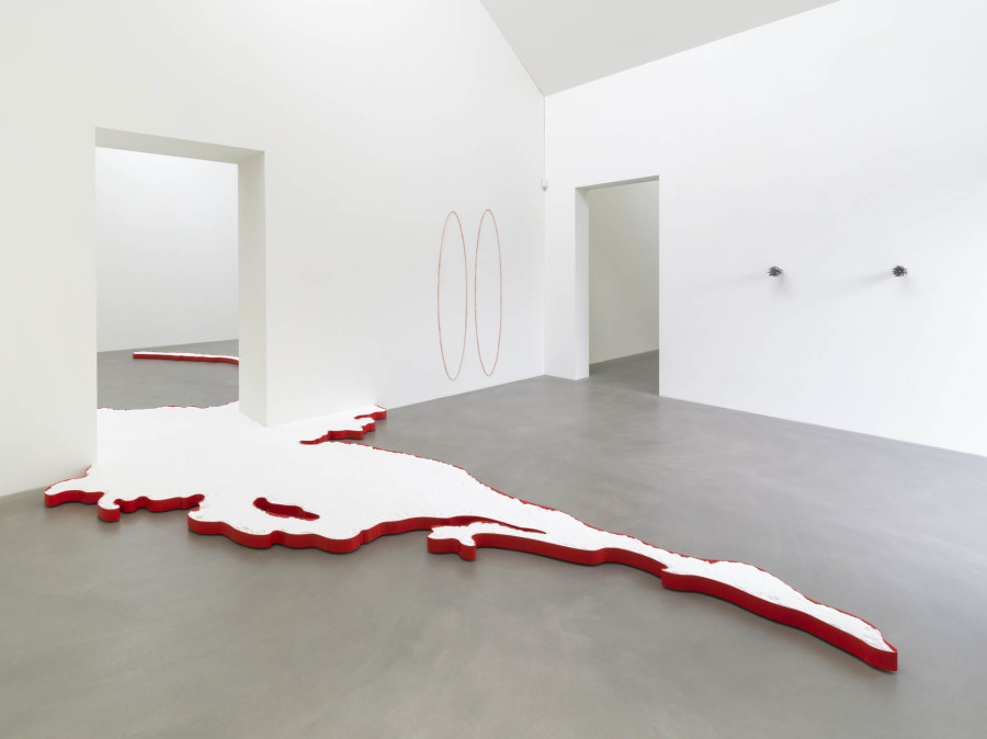 Exhibition view, Alice Channer, Heavy Metals / Silk Cut, Kunstmuseum Appenzell / Kunsthalle Appenzell, 2023. Photography: Roman März