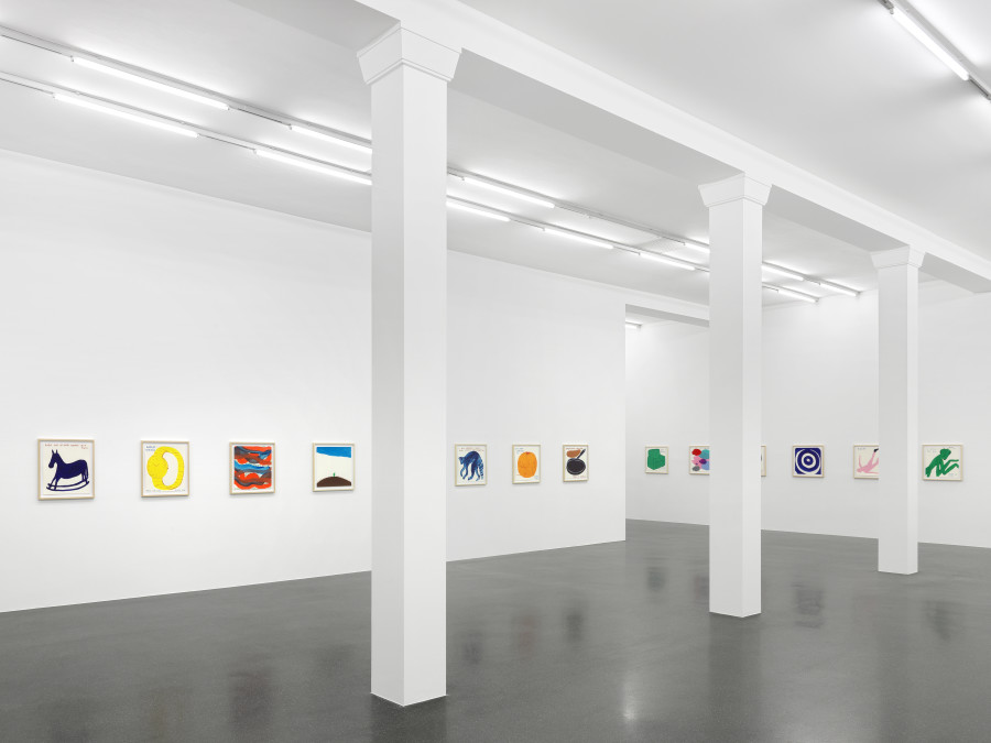 Installation view, David Shrigley, Proposals for Record Covers, Galerie Francesca Pia, Zurich, 2022. Photo: Annik Wetter