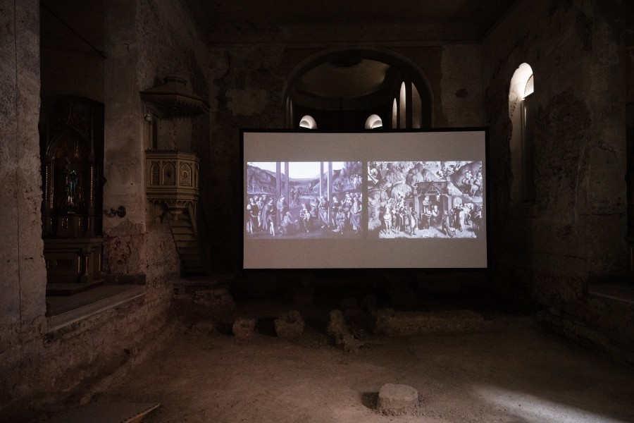 Andrea Büttner, Shepherds and Kings, 2017, installation view Johanniterkirche Feldkirch, 2022, photo: Ursula Dünser © Andrea Büttner / 2022, ProLitteris, Zürich