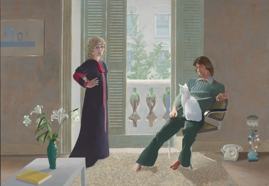 David Hockney, Mr and Mrs Clark and Percy, 1970. Acryl auf Leinwand, 217 x 308.4 cm. Tate: Schenkung der Friends of the Tate Gallery 1971, © David Hockney