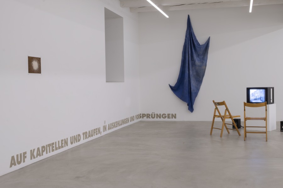 Installation view, Supuestos y presupuestos, The daring attempt to envision the future, project by Ileana Ramirez Romero, Ausstellungsraum Klingental, 2023. Photo credit: Axel Töpfer