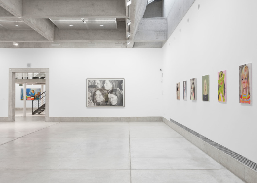 Exhibition view, Nina Childress, Cils, poils et cheveux, Musée des Beaux-Arts la Chaux-de-Fonds, 2022-2023. Photo credit: Gaspard Gigon