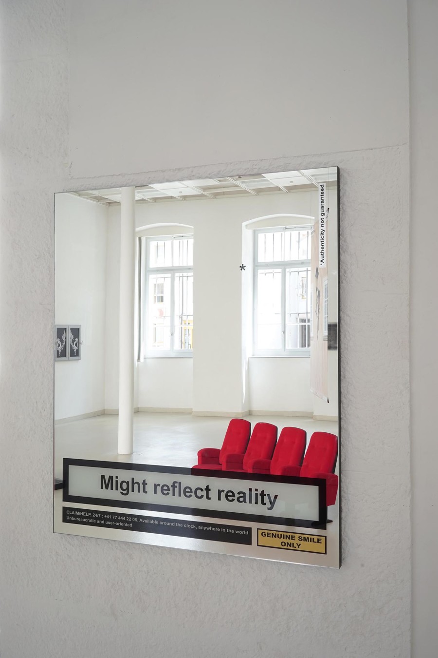 Réfléchis bien, EAC (les halles), Porrentruy, 11 May – 6 July 2025. Sylvain Baumann, For the sake of clarity, 2022, Painting under mirror, Courtesy of the artists
