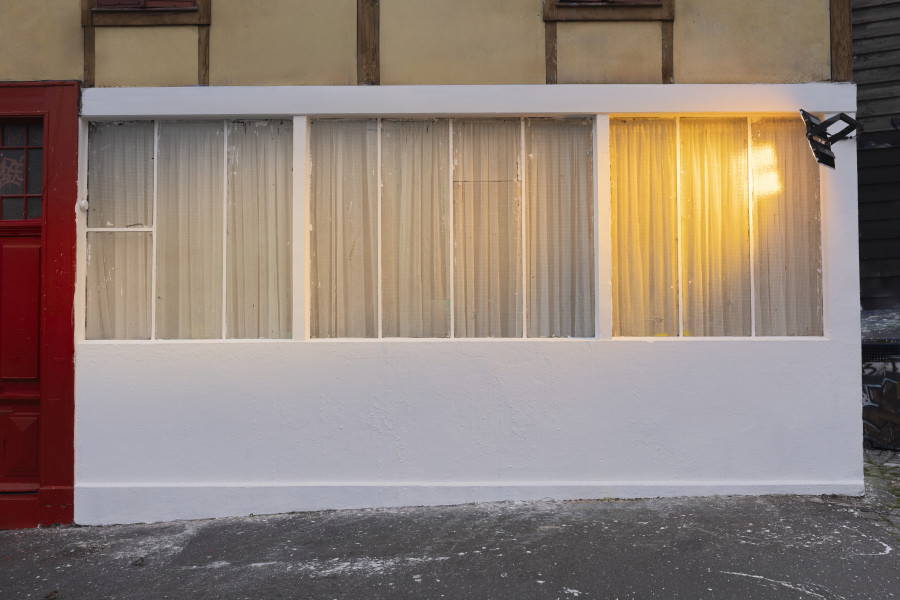 Exhibition view, Clément Grimm, VIDEO 50, KISSED THEN BURNED, Geneva, 2025-2026. Photo credit: Antoni Aeby