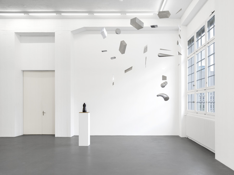 Installation view, Markus Raetz, Strangers & Lovers, Galerie Francesca Pia, 2025. Photo: Cedric Mussano