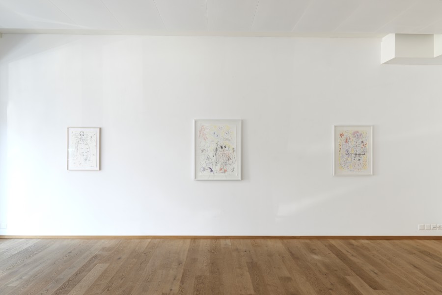 Installation view, André Butzer, KONZENTRATIONSPOLE, Livie Fine Art, 2022. Image courtesy and copyright Livie Fine Art