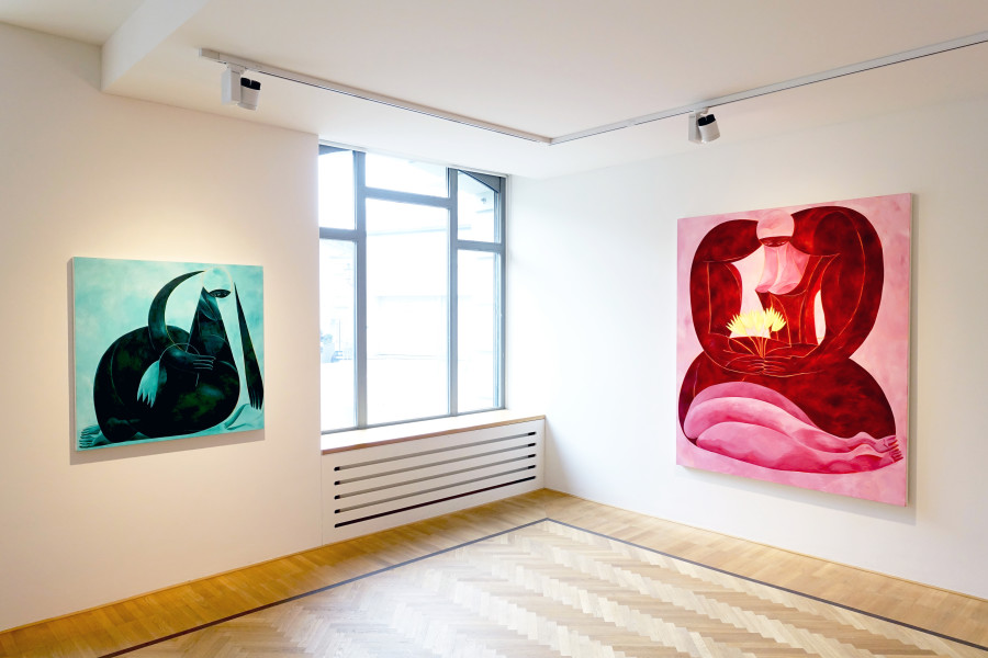 Installation shots of "Our Humans" with works by Tahnee Lonsdale, exhibited at Galerie Fabian Lang, Zurich, (10.11.2022-29.01.2023). Credit: Courtesy of the artist and Galerie Fabian Lang. Copyright: © Fabian Lang