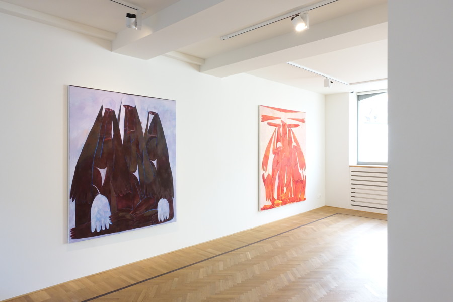 Installation shots of "Our Humans" with works by Tahnee Lonsdale, exhibited at Galerie Fabian Lang, Zurich, (10.11.2022-29.01.2023). Credit: Courtesy of the artist and Galerie Fabian Lang. Copyright: © Fabian Lang