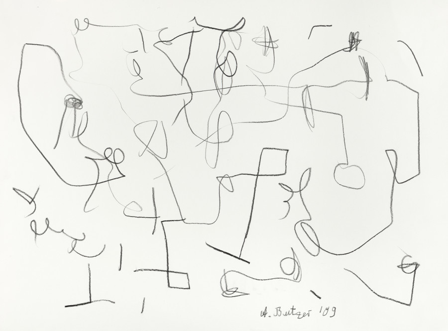 André Butzer, Untitled, 2009, pencil on paper, 60x77cm. Image courtesy and copyright Livie Fine Art