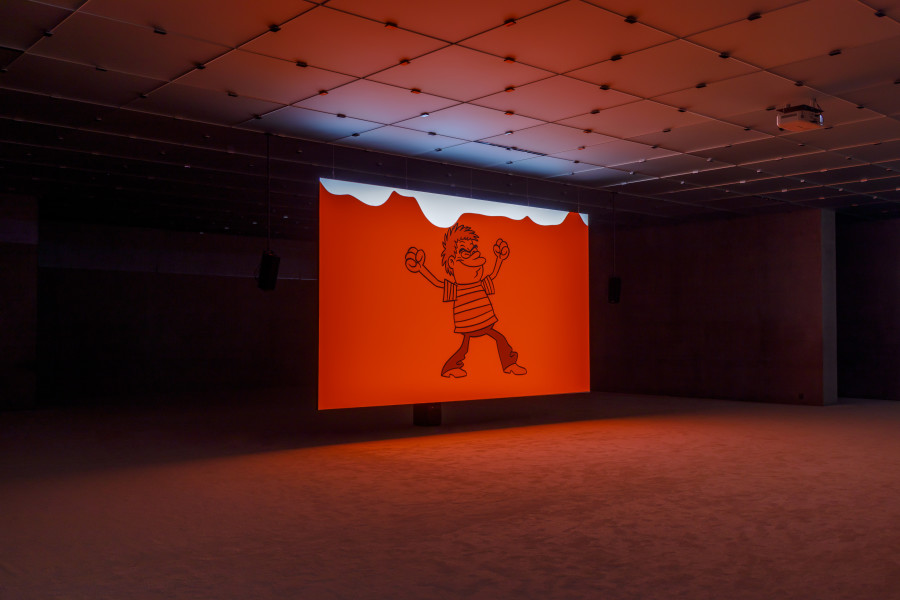 Jordan Wolfson, Raspberry Poser, 2012, Installation view, first floor Kunsthaus Bregenz, 2022. Photo: Markus Tretter. Courtesy Jordan Wolfson Studio © Jordan Wolfson, Kunsthaus Bregenz