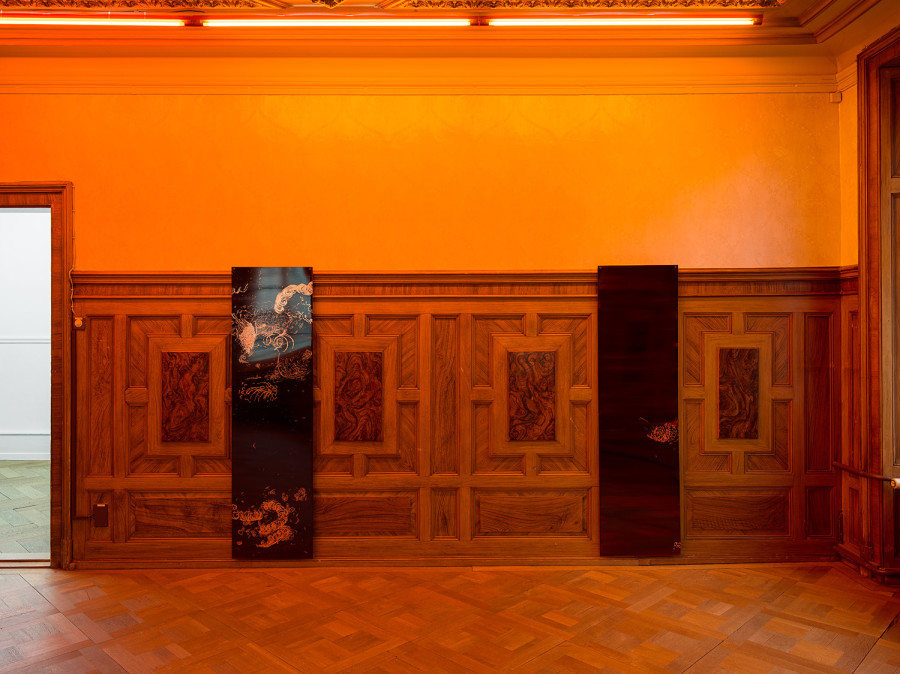 Izidora I LETHE, Deluge (flood , 2026; Deluge (trickle, 2026, exhibition view Kunst- haus Langenthal. Photo: Cedric Mussano, Kunsthaus Langenthal. Courtesy: Izidora I LETHE.