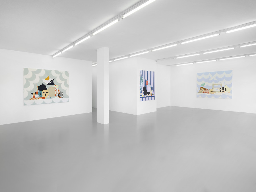 Installation view, Farah Atassi, Le repos des danseuses, xippas, 2022. Photo: Julien Gremaud