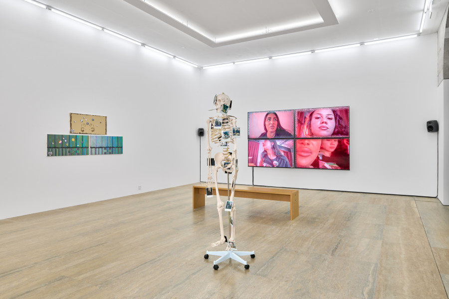 Exhibition view, Chris Lovasoa Kauffmann, Mammoth steps. One for Kevin, two for Lisa, Halle Nord, Geneva, 2025. Photo credit: © Thomas Maisonnasse / Halle Nord, 2025