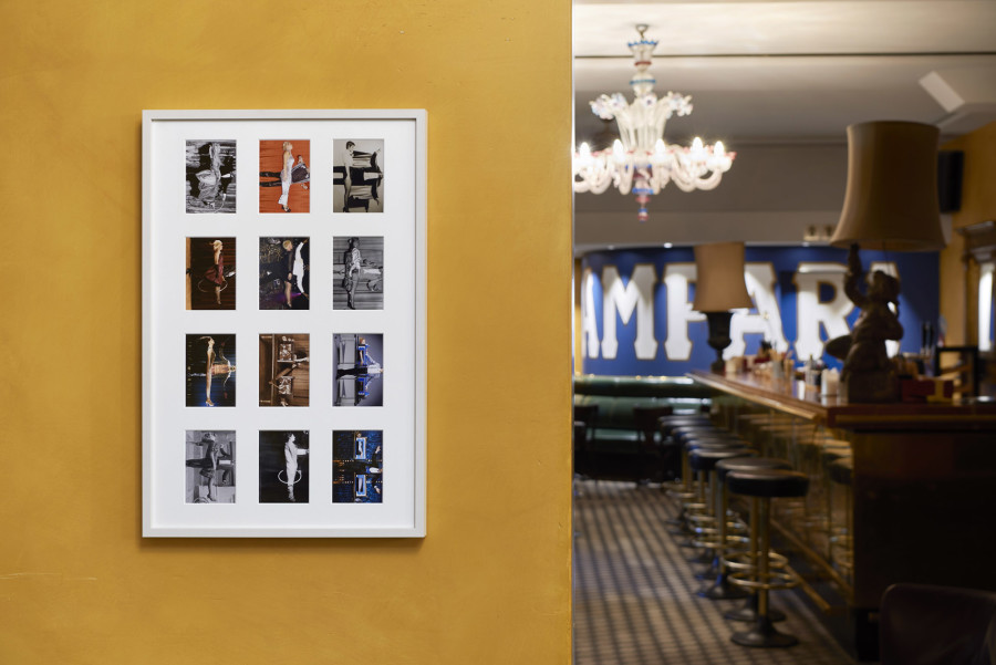 Regionale 23, We are so many here, Kunsthalle Basel, 2022. Installation view (Campari Bar): Karin Borer, Assistants, 2021. Photo: Philipp Hänger / Kunsthalle Basel