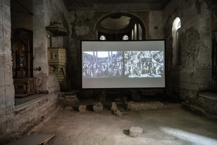 Andrea Büttner, Shepherds and Kings, 2017, installation view Johanniterkirche Feldkirch, 2022, photo: Ursula Dünser © Andrea Büttner / 2022, ProLitteris, Zürich