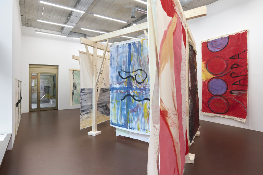 Installation view, Vivian Suter, Snake Nights, Karma International, Zurich, 2025-2026. Photo: © Flavio Karrer