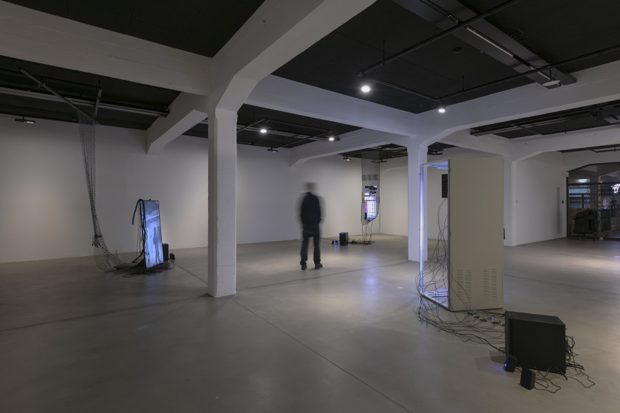 Lukas Truniger, Archives of infinite perspectives, 2026, «Lukas Truniger, Isabell Bullerschen, Rhona Mühlebach – Swiss Media Art – Pax Art Awards 2025», 2026, HEK, photo: Franz Wamhof