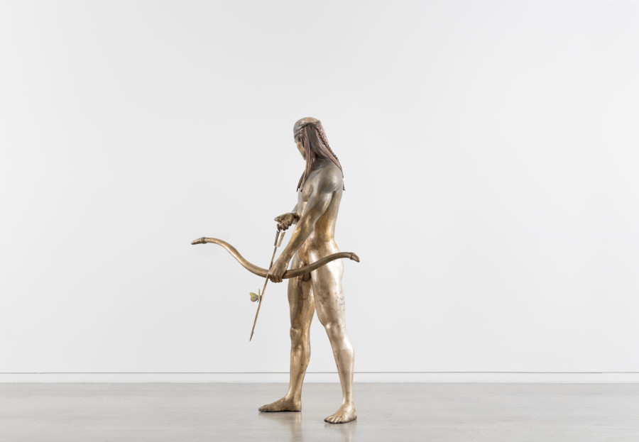 Yves Scherer, «Legolas», 2018, Bronze, Acrylfarbe, 185 x 80 x 65 cm, Foto: Christian Tunge © Yves Scherer & Galleri Golsa, Oslo NOR.