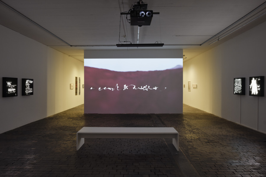 Exhibition view of Scrivere Disegnando. When Language Seeks Its Other at Centre d’Art Contemporain Genève (January 29-May 3, 2020). © Centre d’Art Contemporain Genève. Photo: Mathilda Olmi