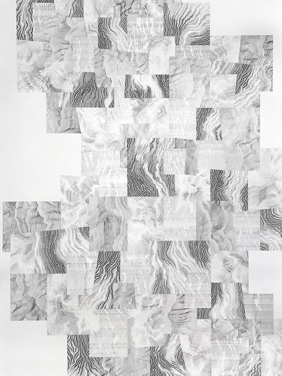 Bastien Schmid, Sans titre, 2021. Stylo sur papier, 228 x 153 cm.