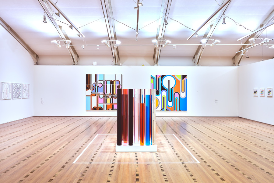 Installation view, Sarah Morris, All Systems Fail, Zentrum Paul Klee, Bern, 29.3. – 4.8.2024. Photo: Rolf Siegenthaler