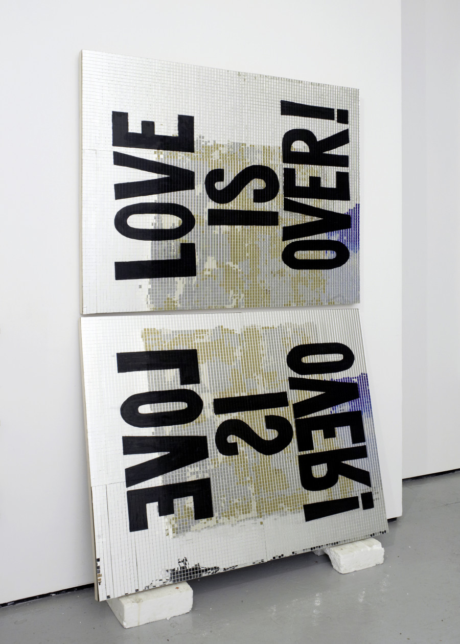 Rochelle Feinstein, Love is Over, 2008, Mirror on masonite board, styrofoam bricks, 2 parts, 123.2 × 95.3 cm ( 48 1/2 × 37 1/2 inches ), FEINS112158